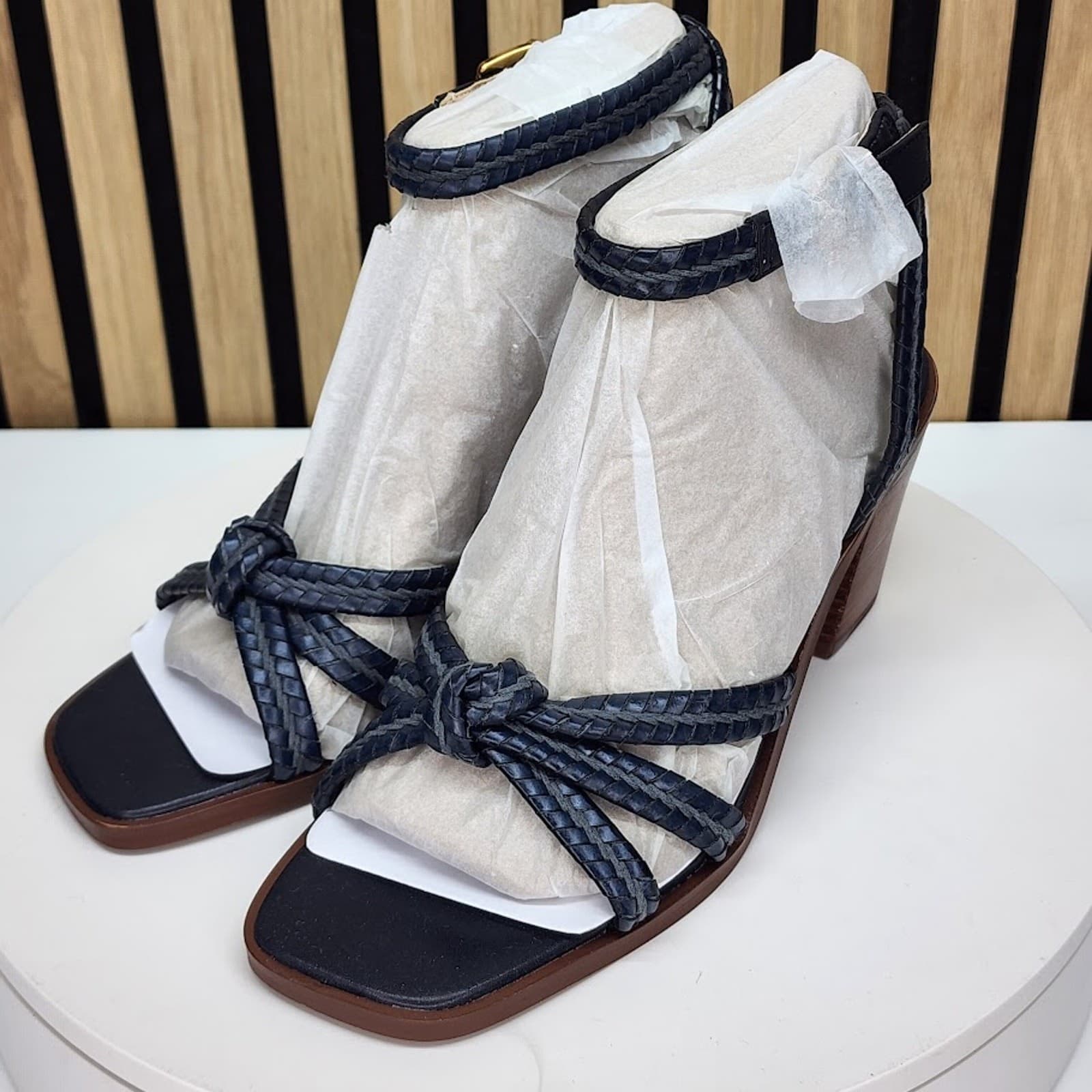 NEW - Giani Bernini Renaee Women’s Navy Woven Block Heel Sandals - Size 7 M - Thumbnail 6