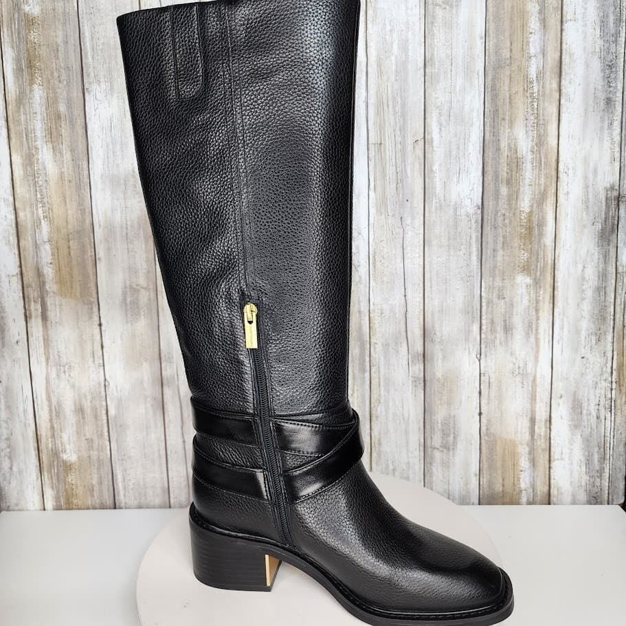 NEW - Vince Camuto Women's Gini Buckled Knee-High Riding Boots - Size 8M Black - Thumbnail 10