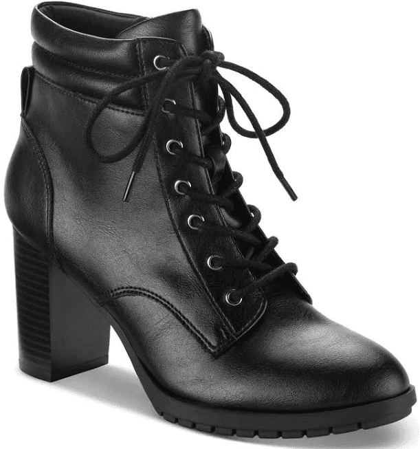 Style & Co Laurellee Lace-Up Dress Booties Black - Size 10