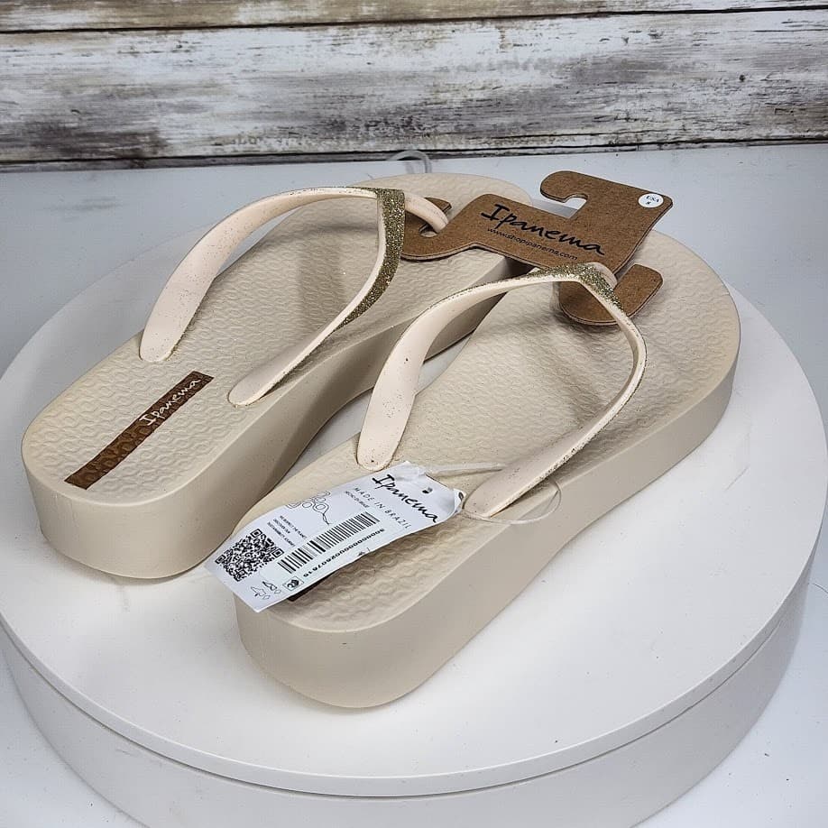 NEW - Ipanema Ipa Glitter Wedge Women’s Flip Flop Sandals Sparkle Size 8 - Thumbnail 2