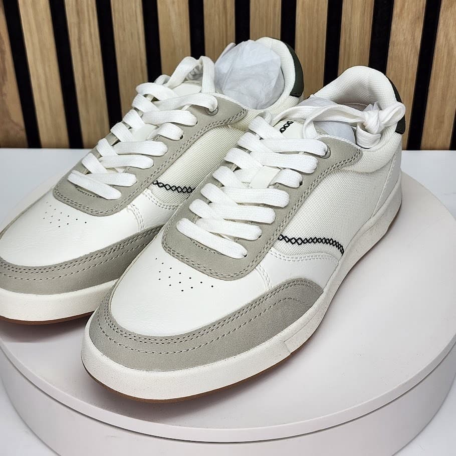 NEW - Club Room Dawson Men’s White Sneakers Casual Lace Up Shoes - Size 9 - Thumbnail 4