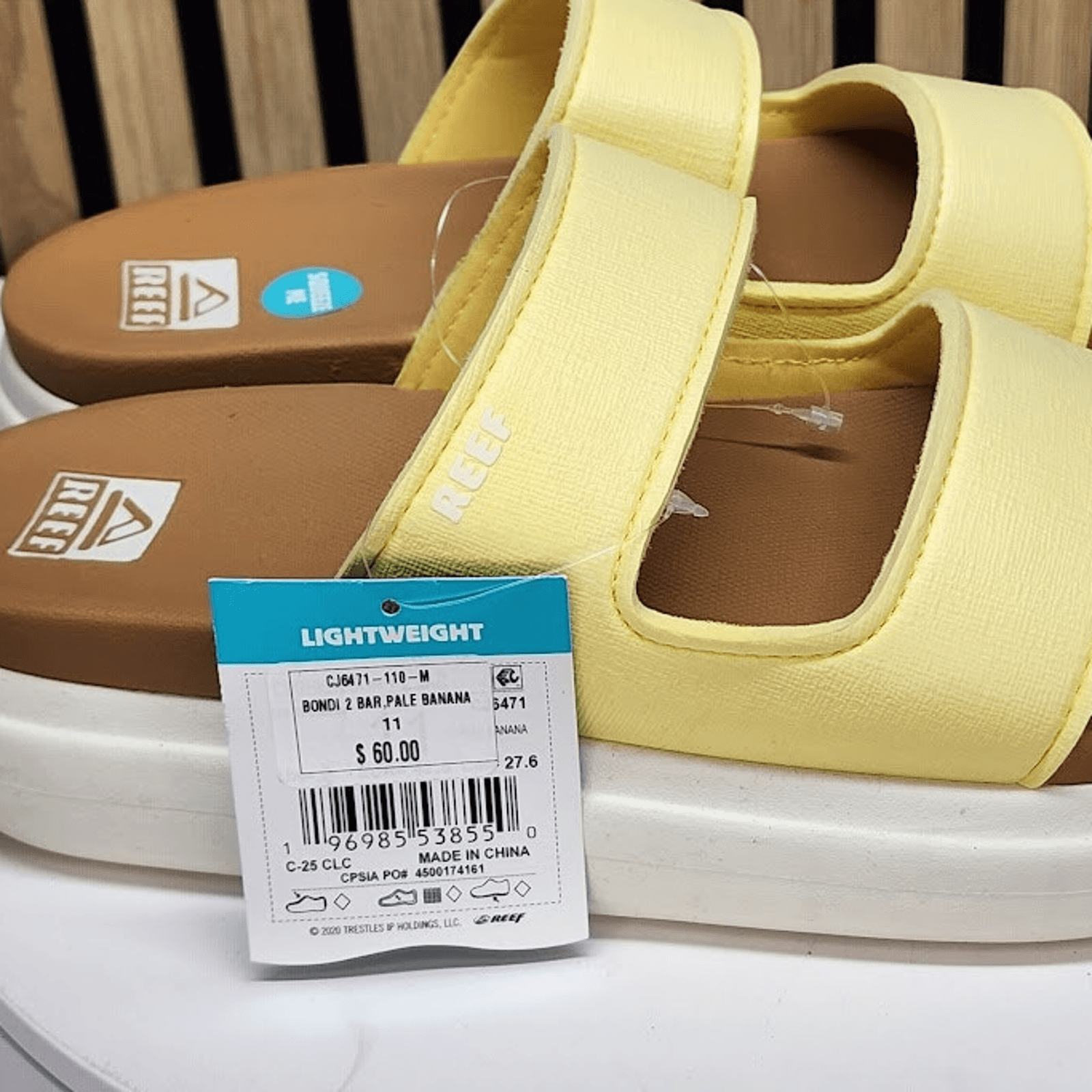 NEW - REEF Cushion Bondi 2 Bar Women’s Platform Sandals Pale Banana Size 11 - Thumbnail 8