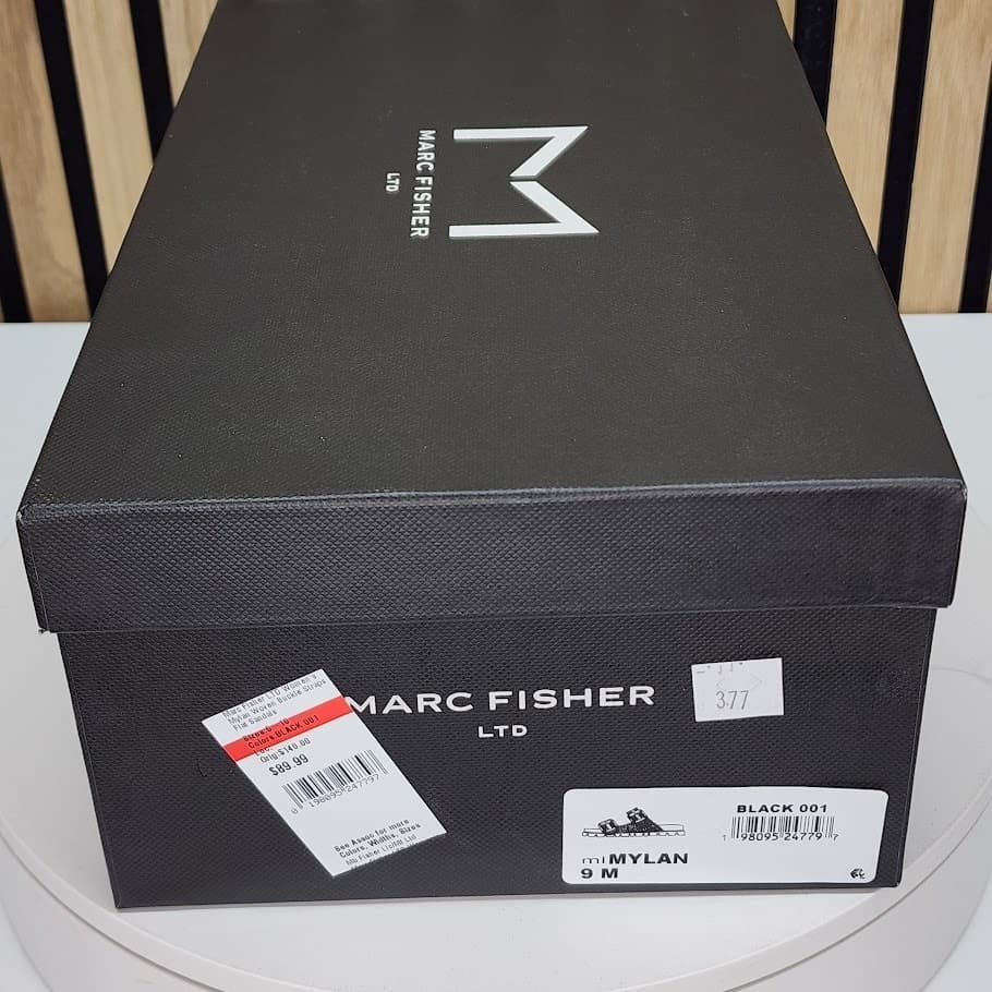 NEW - Marc Fisher LTD Mylan Womens Black Woven Flat Sandals Buckle Straps Size 9 - Thumbnail 7