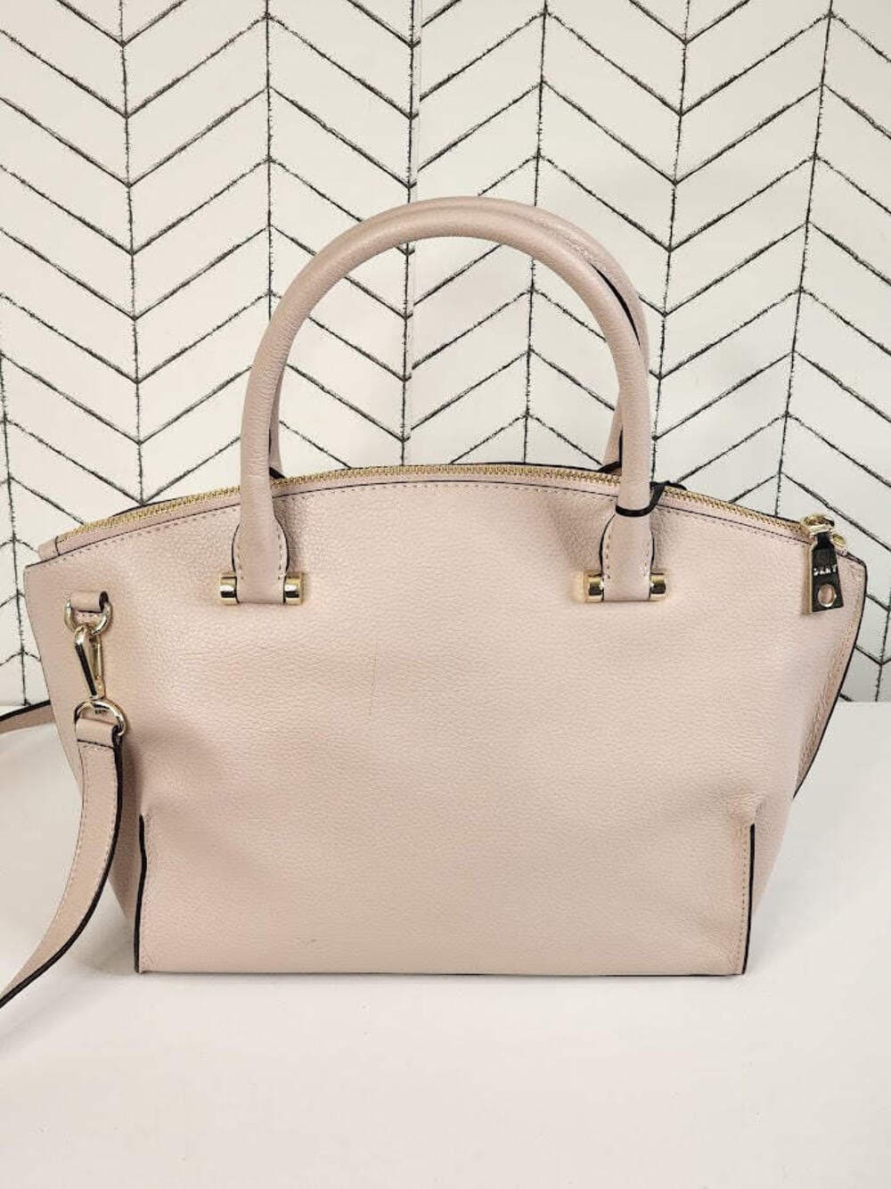 DKNY Elissa Top Zip Pebble Leather Satchel - Thumbnail 2