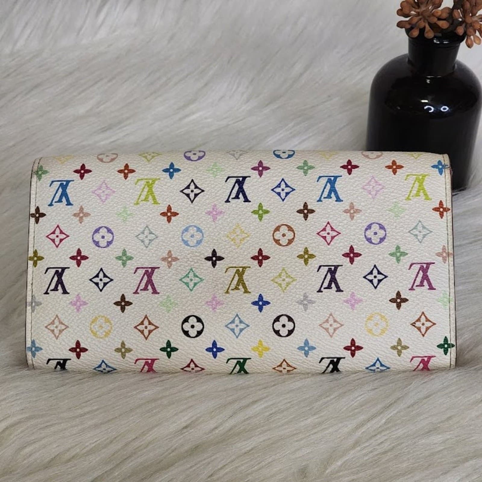 Louis Vuitton Murakami Multicolor Portefeuille Sarah Wallet - Thumbnail 3