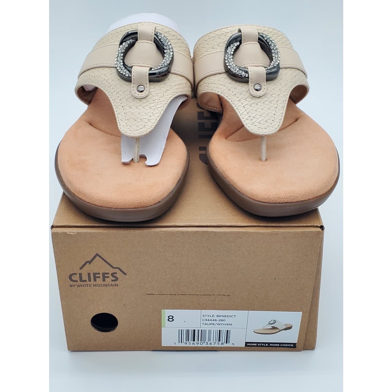 NEW - Cliffs Benedict Women’s Thong Comfort Sandals Casual Wedges - Size 8 - Thumbnail 5
