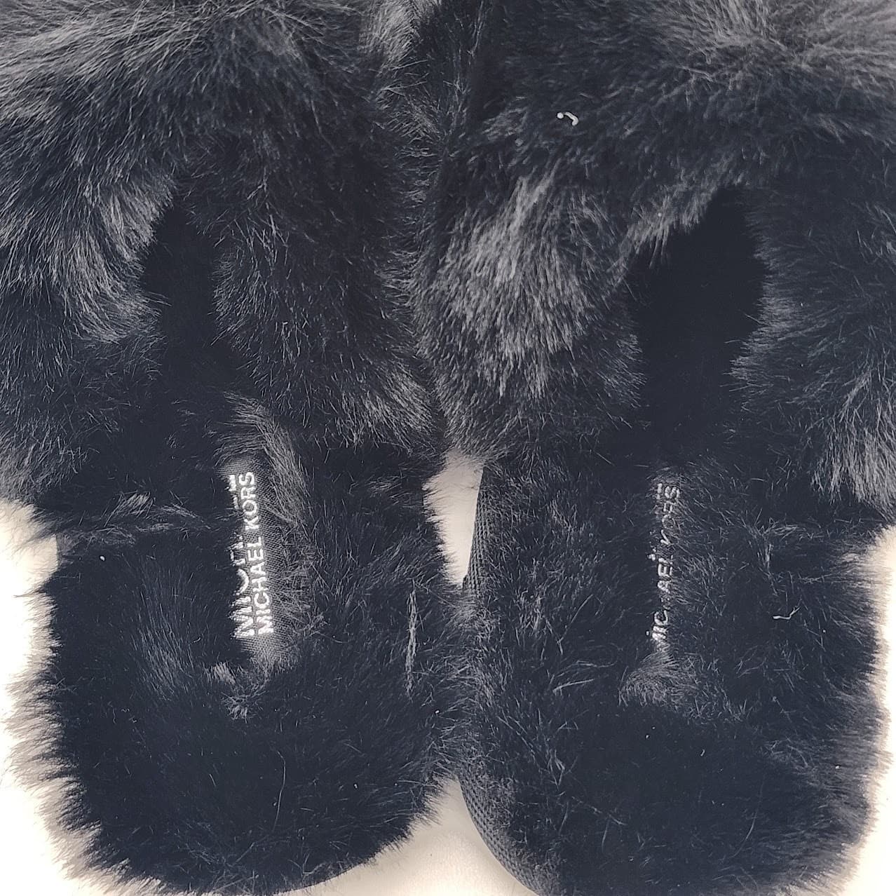 NEW - Michael Kors Tula Scuff Women's Faux Fur Logo Slide House Shoes - Size 7 - Thumbnail 3