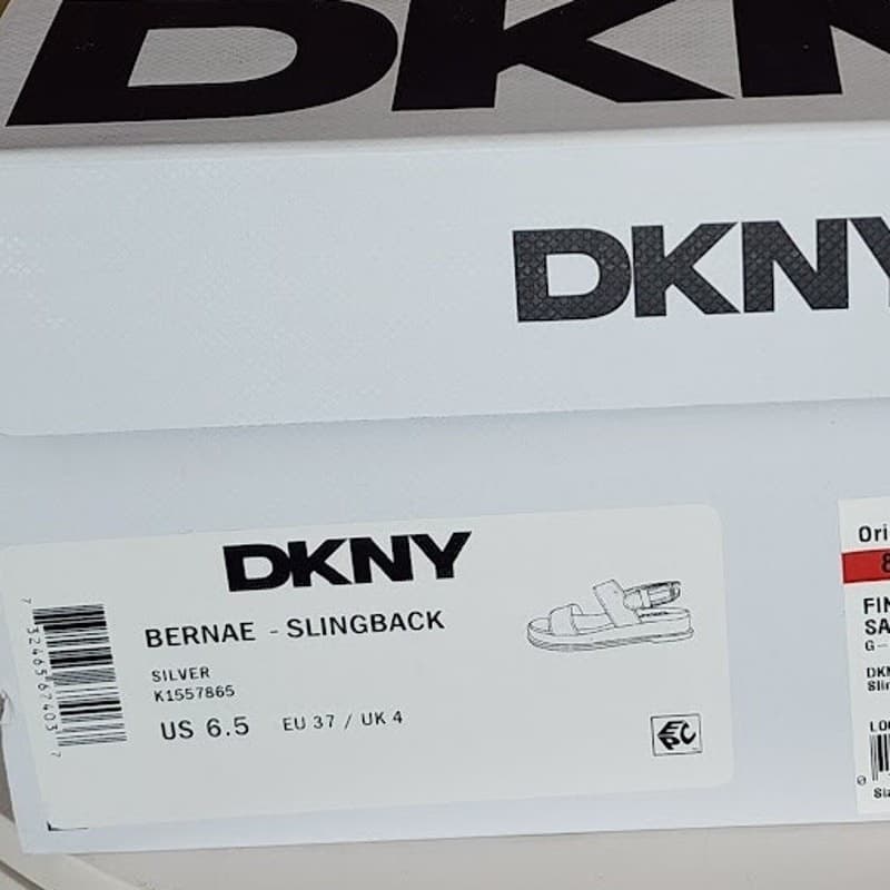 NEW - DKNY Bernae Women’s Slingback Sandals Silver - Size 6.5 M - Thumbnail 10
