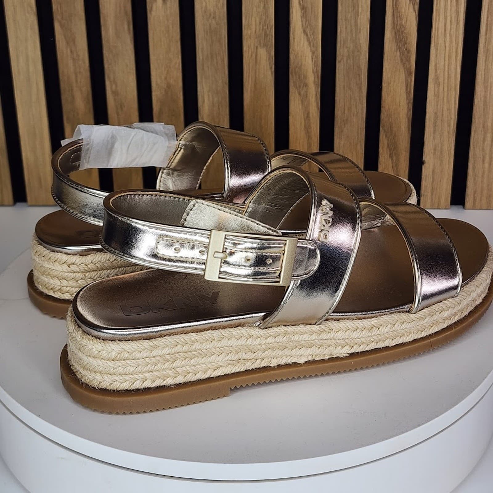 NEW - DKNY Bernae Women’s Slingback Sandals Champagne - Size 5.5 M - Thumbnail 3