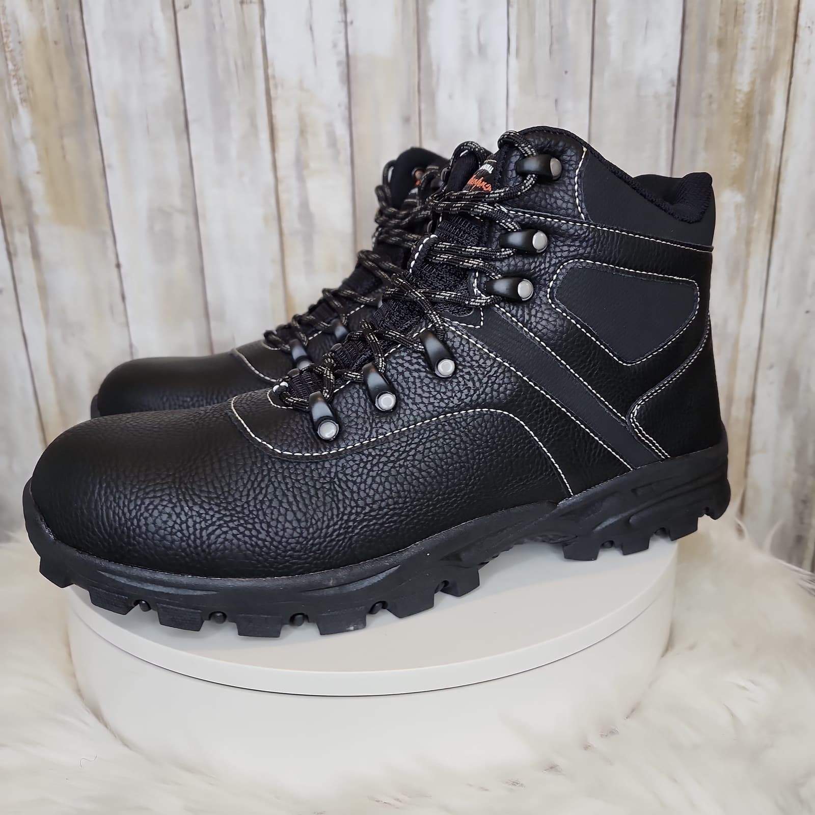 Weatherproof Vintage Mens Hiker Faux-Leather Boots Black - Size 13 - Thumbnail 6