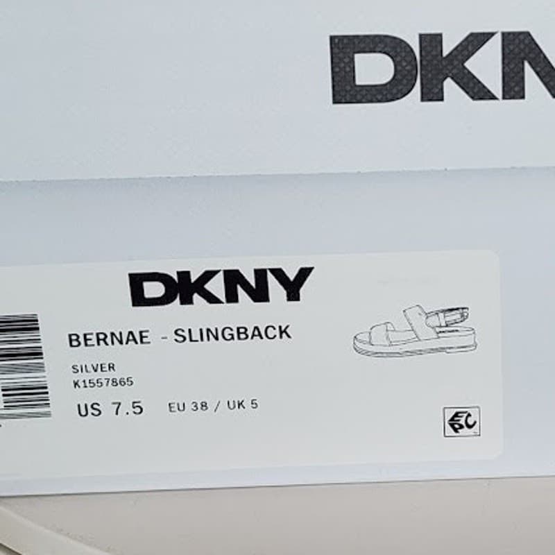 NEW - DKNY Bernae Women’s Slingback Sandals Silver - Size 7.5 M - Thumbnail 10