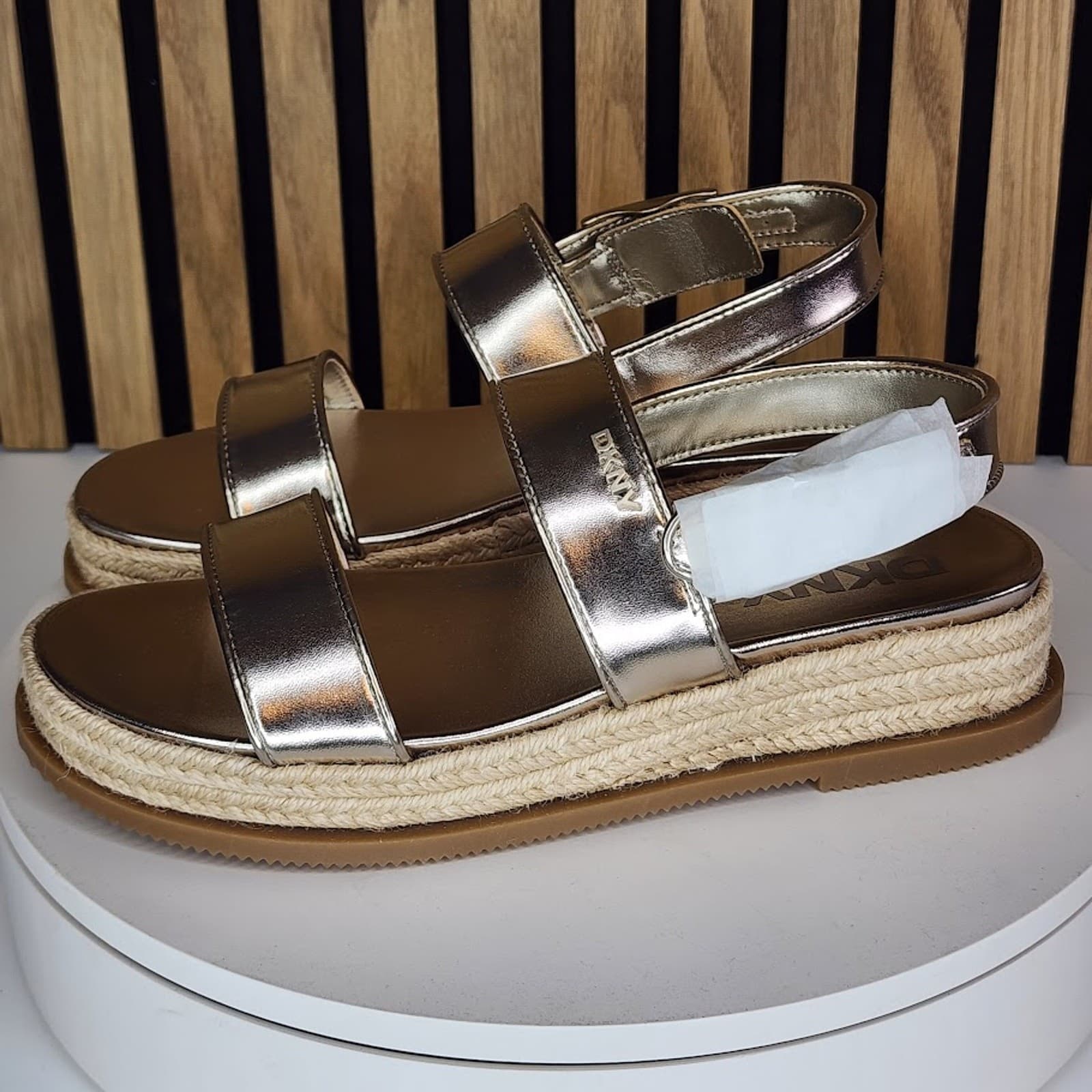 NEW - DKNY Bernae Women’s Slingback Sandals Champagne - Size 7.5 M - Thumbnail 6