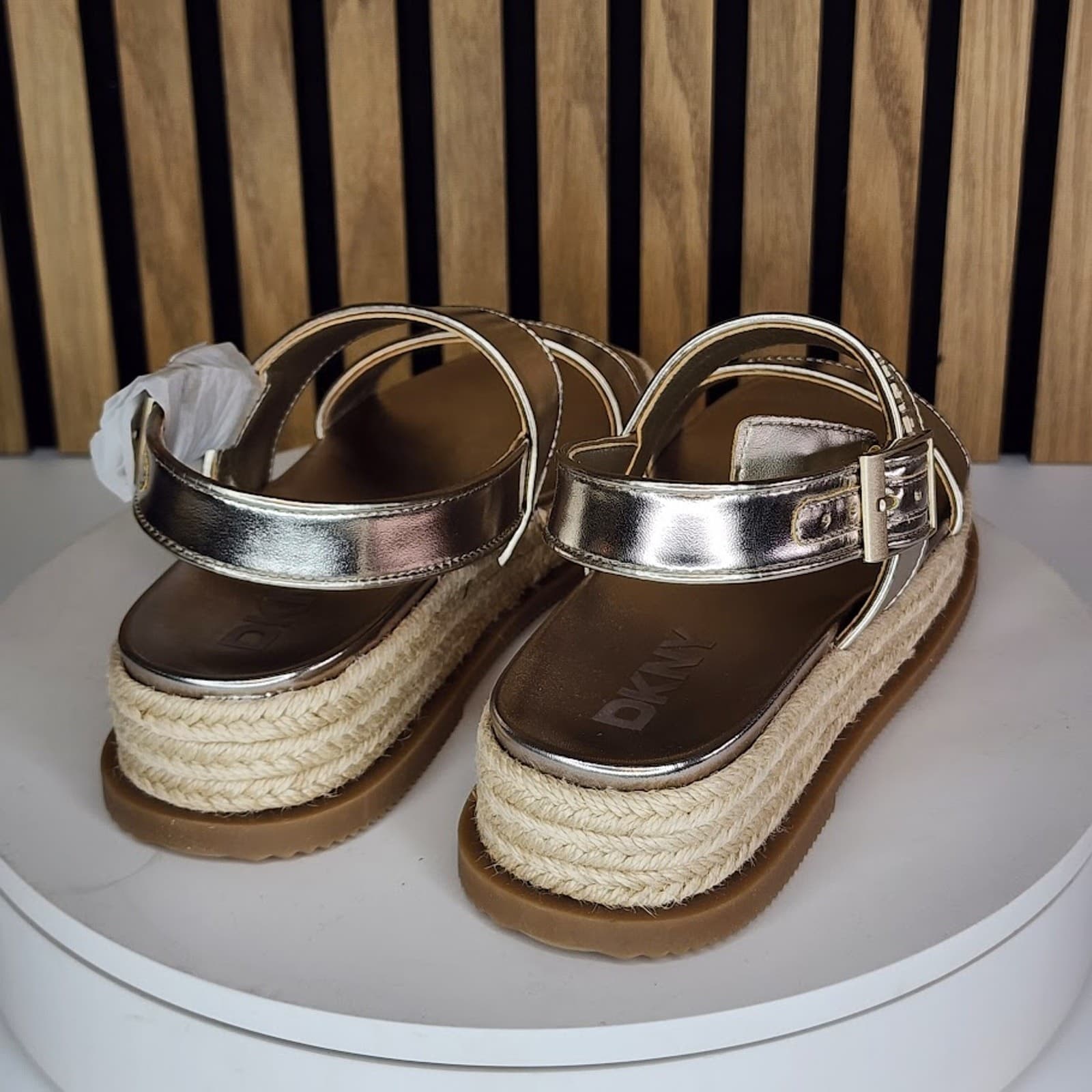 NEW - DKNY Bernae Women’s Slingback Sandals Champagne - Size 7.5 M - Thumbnail 4