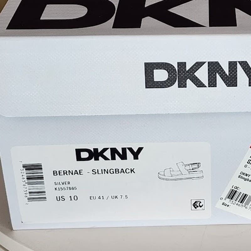 NEW - DKNY Bernae Women’s Slingback Sandals Silver - Size10 M - Thumbnail 10