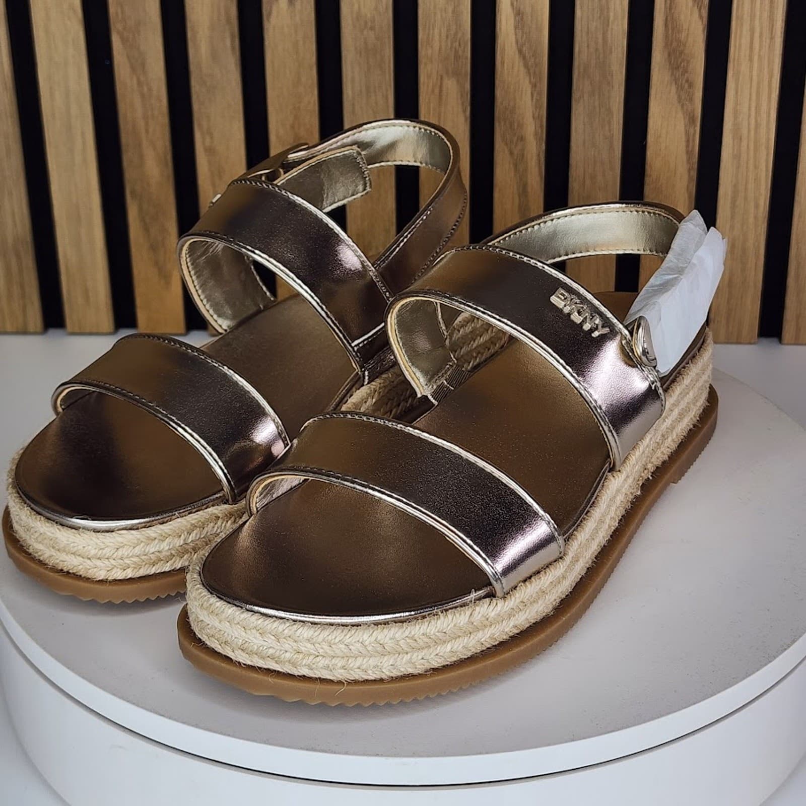 NEW - DKNY Bernae Women’s Slingback Sandals Champagne - Size 5.5 M - Thumbnail 7