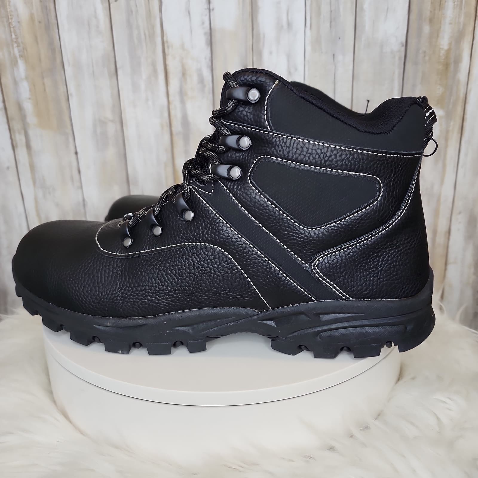 Weatherproof Vintage Mens Hiker Faux-Leather Boots Black - Size 13 - Thumbnail 7