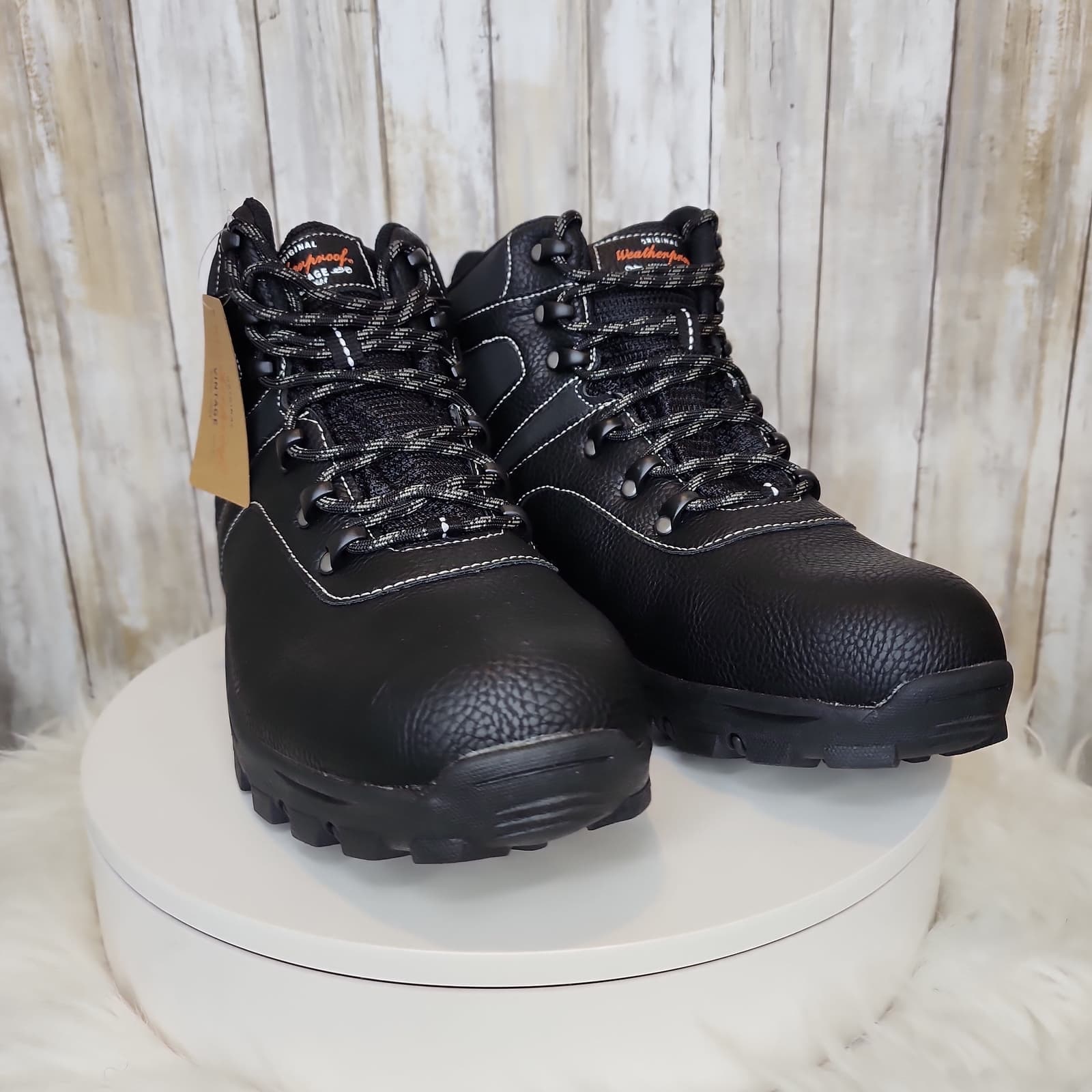 Weatherproof Vintage Mens Hiker Faux-Leather Boots Black - Size 13 - Thumbnail 3