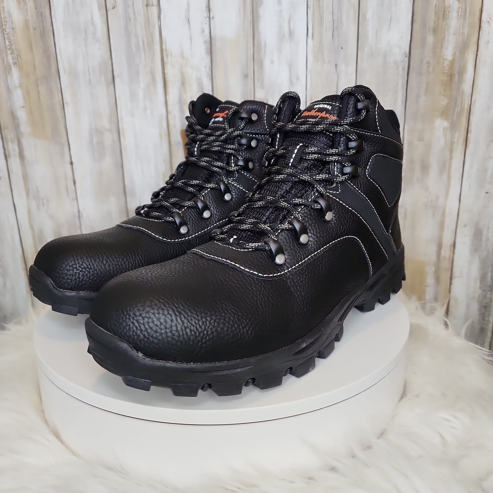 Weatherproof Vintage Mens Hiker Faux-Leather Boots Black - Size 13 - Thumbnail 5