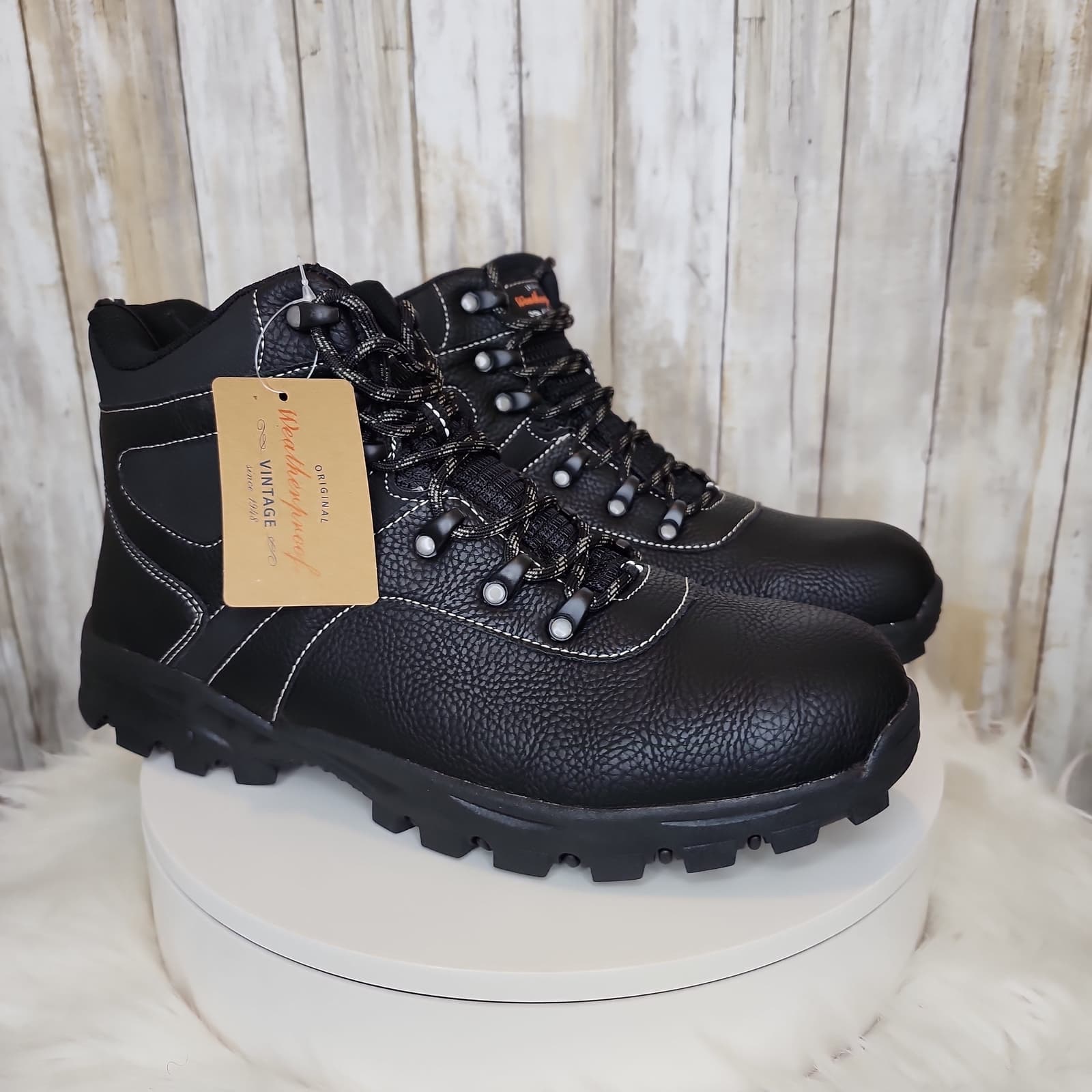 Weatherproof Vintage Mens Hiker Faux-Leather Boots Black - Size 13 - Thumbnail 11