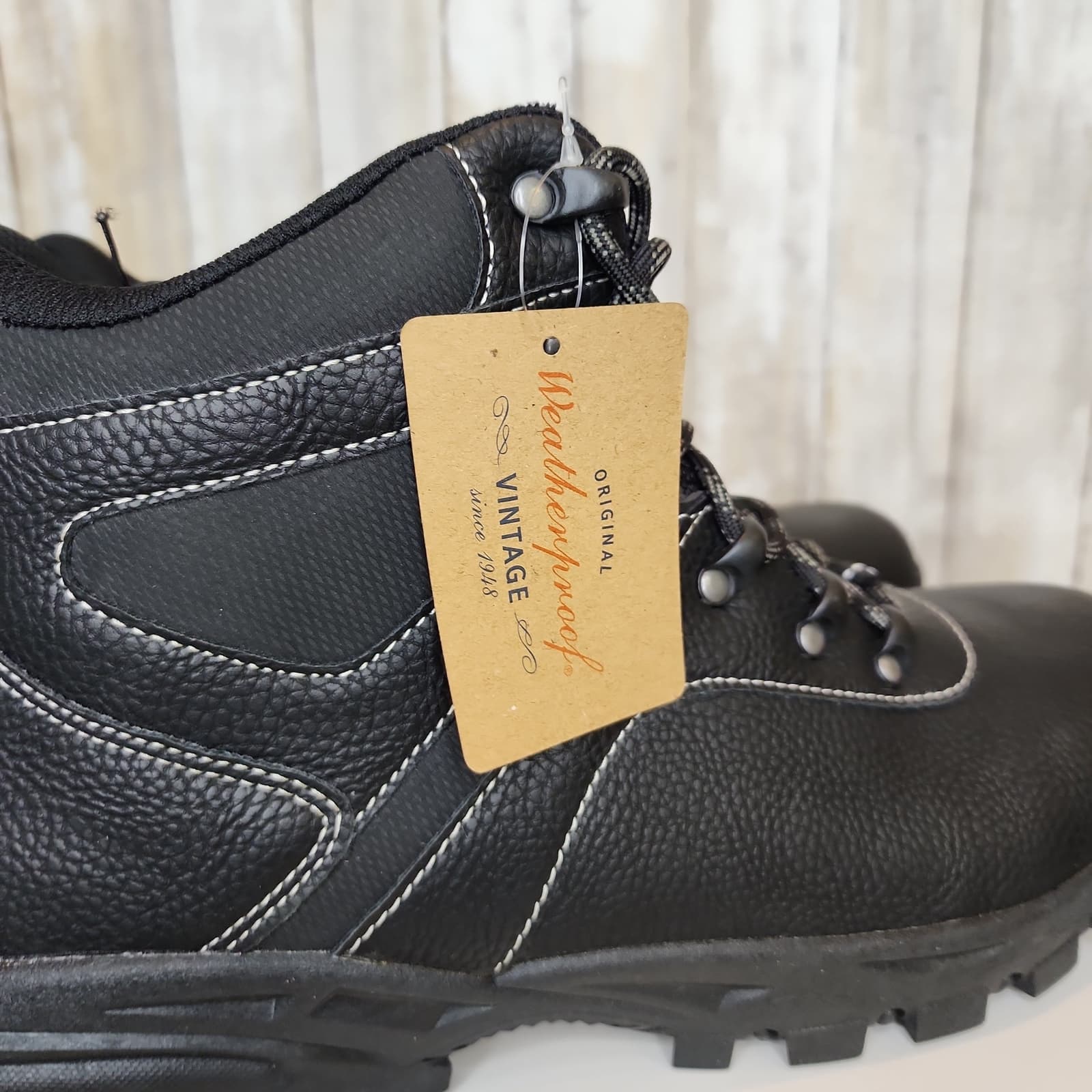 Weatherproof Vintage Mens Hiker Faux-Leather Boots Black - Size 13 - Thumbnail 10