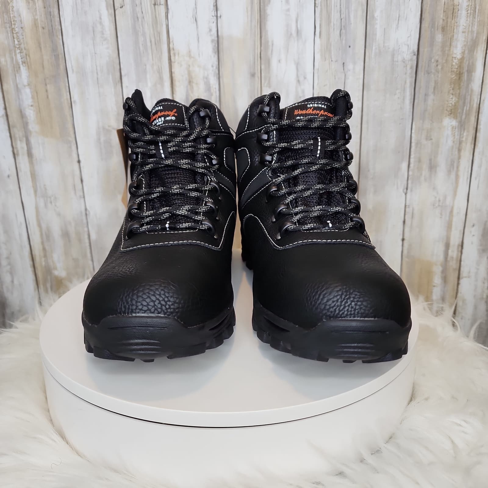 Weatherproof Vintage Mens Hiker Faux-Leather Boots Black - Size 13 - Thumbnail 4