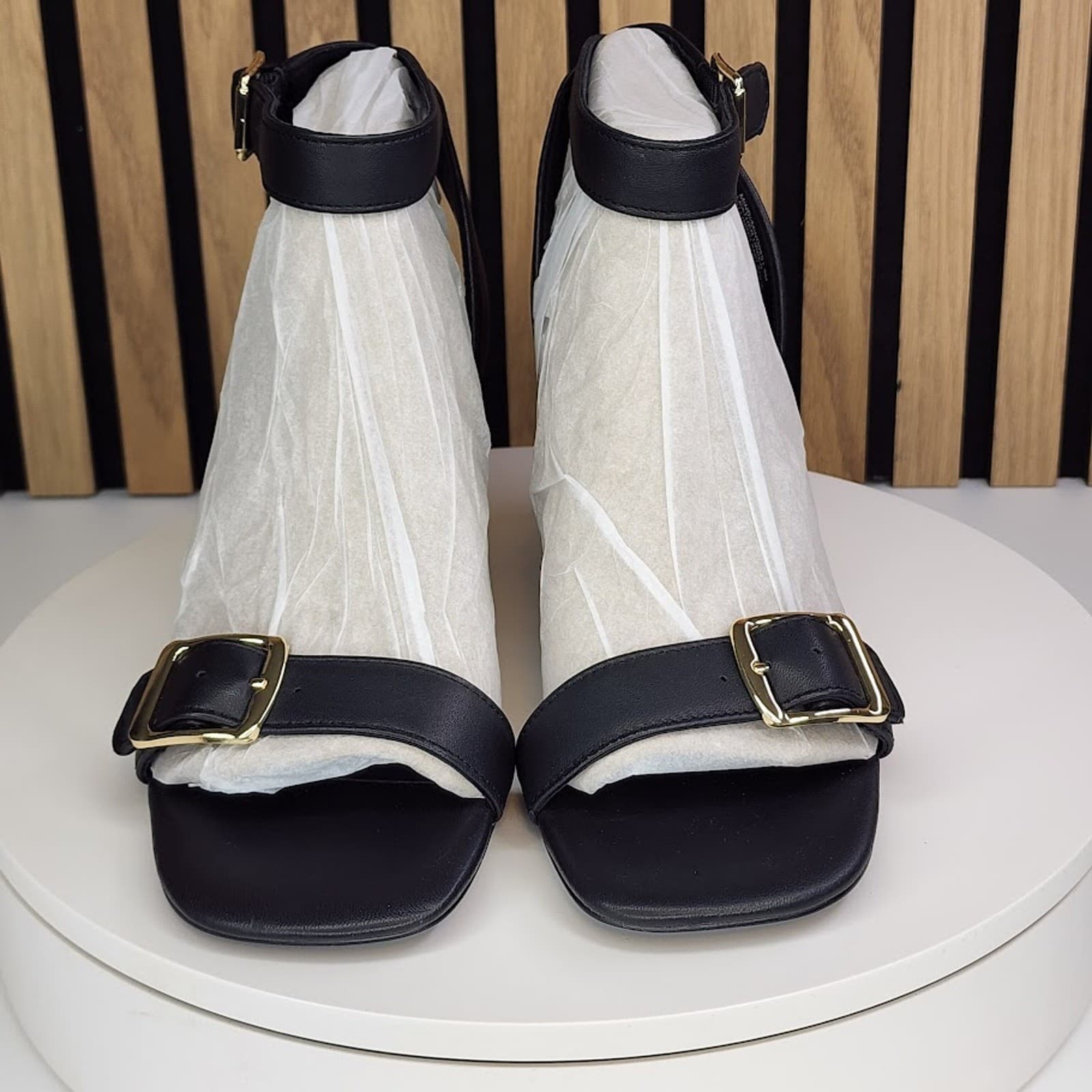 New - Steve Madden Mindi Women’s Black Block Heel Sandals Dress Shoes - Size 9.5 - Thumbnail 6
