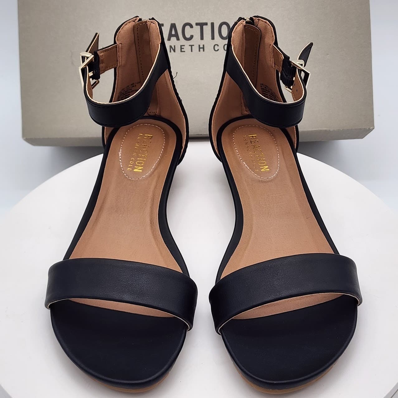 NEW Kenneth Cole Reaction Great Viber Black Wedge Sandals Women's Size 8 Medium - Thumbnail 8