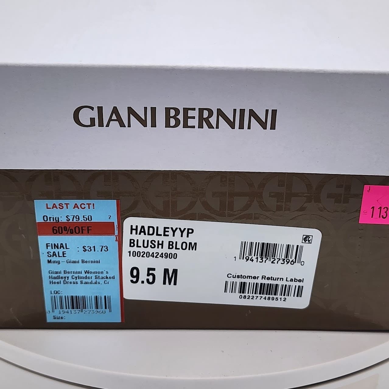 NEW - Giani Bernini Hadleyy Women’s Blush Blom Strappy Sandals Heel Size 9.5 M - Thumbnail 9