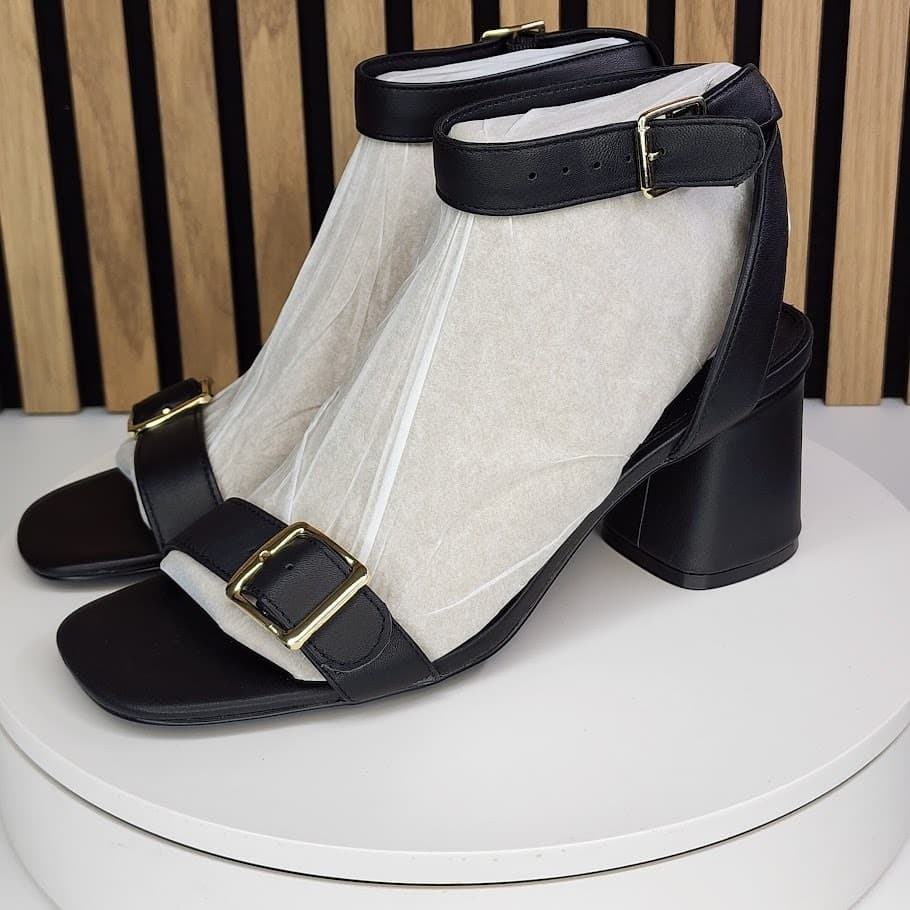 New - Steve Madden Mindi Women’s Black Block Heel Sandals Dress Shoes - Size 9 - Thumbnail 5