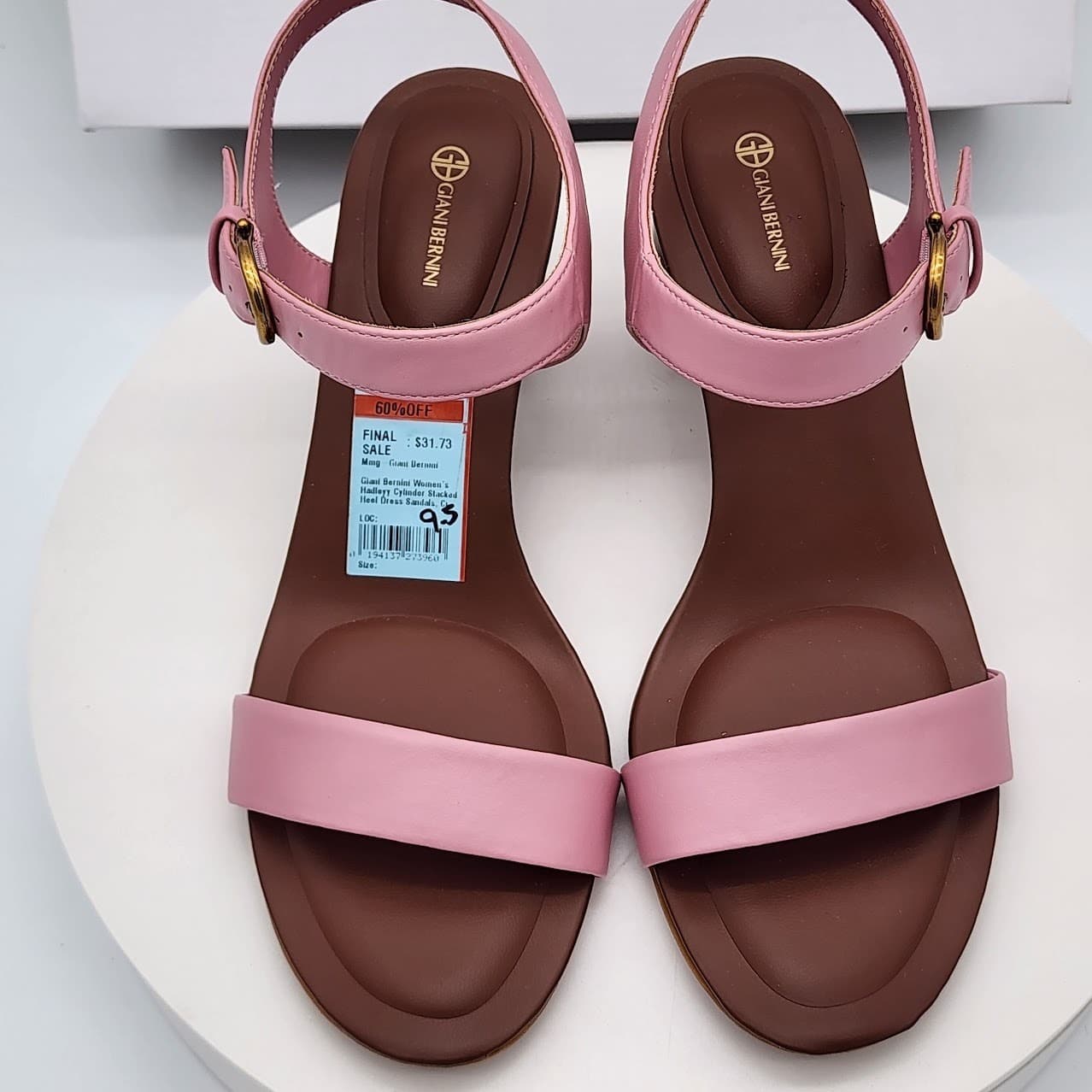 NEW - Giani Bernini Hadleyy Women’s Blush Blom Strappy Sandals Heel Size 9.5 M - Thumbnail 7