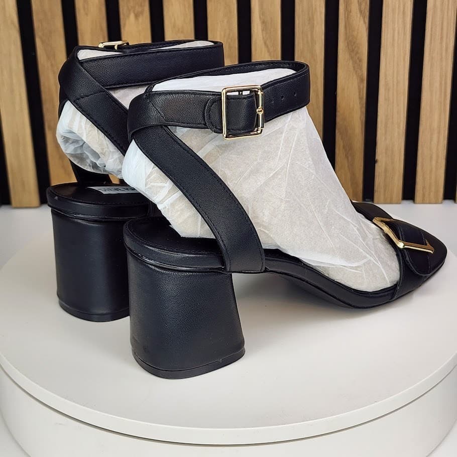 New - Steve Madden Mindi Women’s Black Block Heel Sandals Dress Shoes - Size 9 - Thumbnail 3