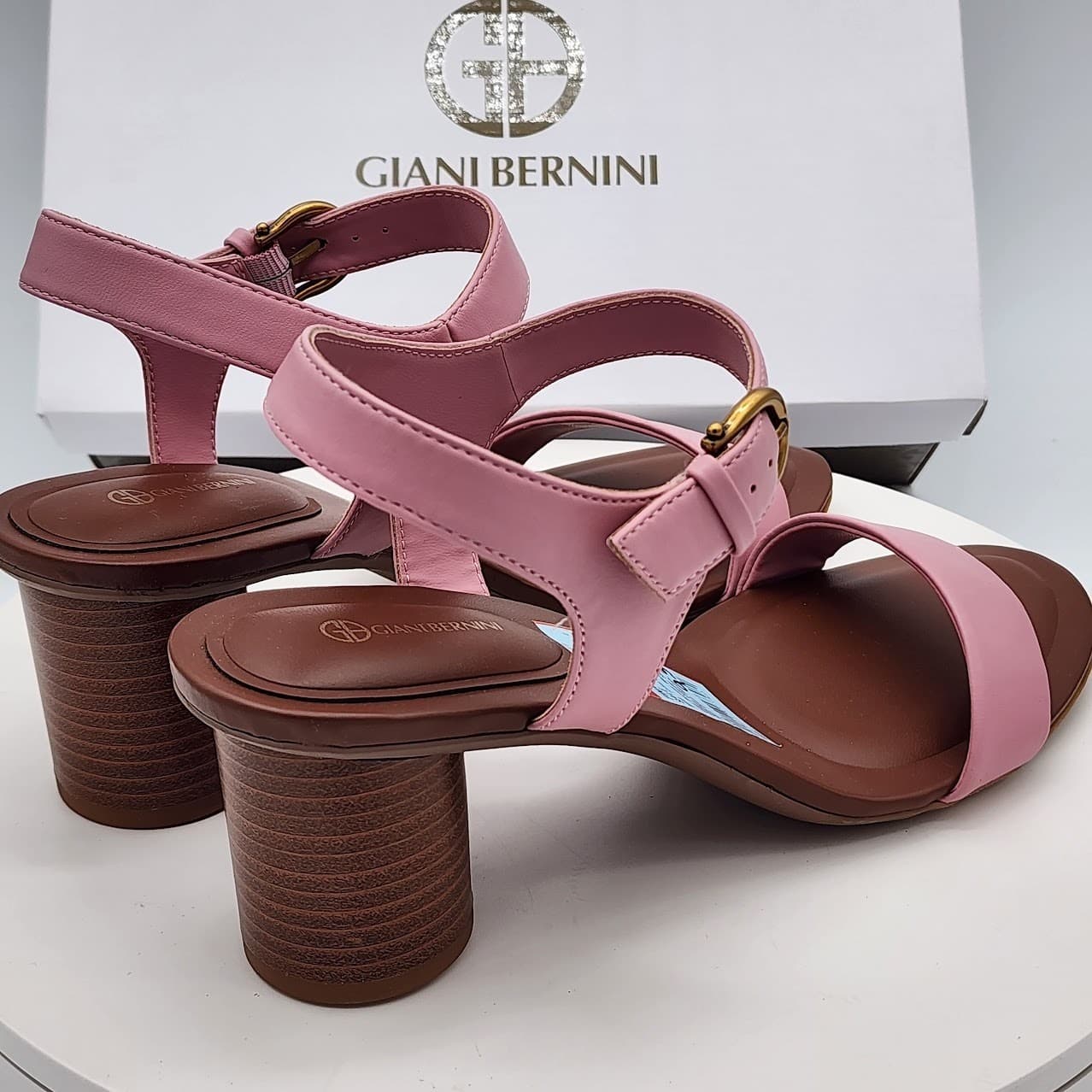 NEW - Giani Bernini Hadleyy Women’s Blush Blom Strappy Sandals Heel Size 9.5 M - Thumbnail 3