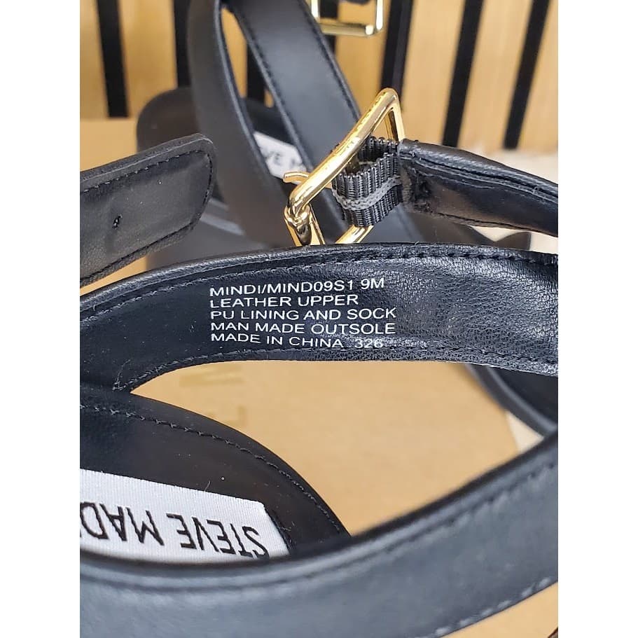 New - Steve Madden Mindi Women’s Black Block Heel Sandals Dress Shoes - Size 9 - Thumbnail 7