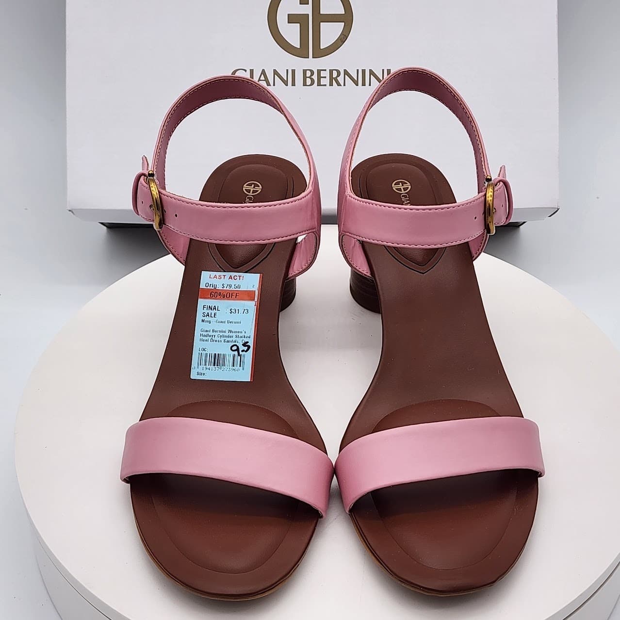 NEW - Giani Bernini Hadleyy Women’s Blush Blom Strappy Sandals Heel Size 9.5 M - Thumbnail 2