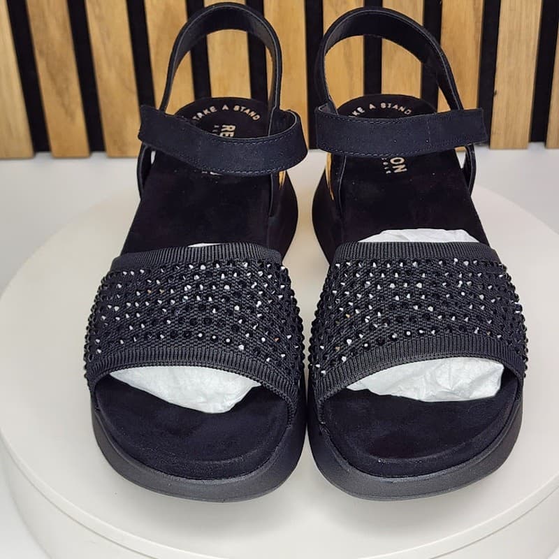 NEW - Kenneth Cole Reaction Hera Women’s Jeweled Platform Black Sandals - Size 9 - Thumbnail 7
