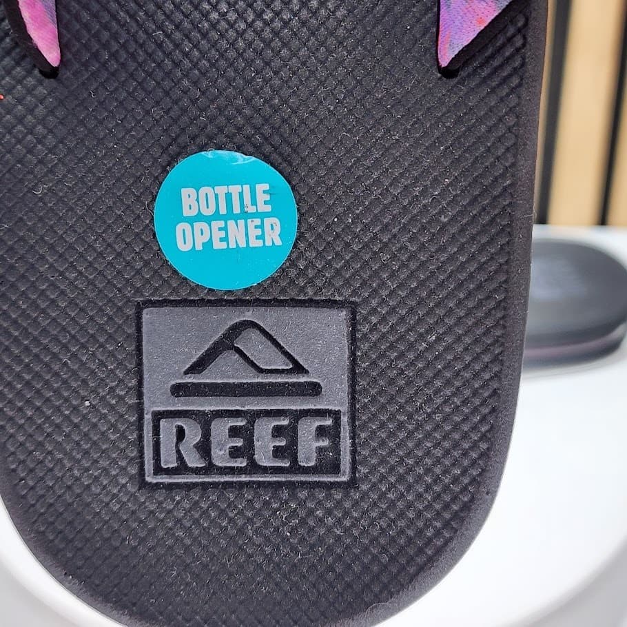 NEW - REEF Fanning Women’s Flip Flop Black/Grey Beach Sandals Size 11 - Thumbnail 8
