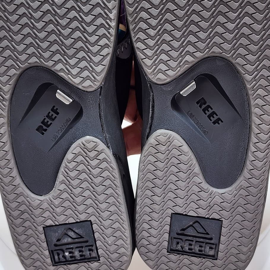 NEW - REEF Fanning Women’s Flip Flop Black/Grey Beach Sandals Size 11 - Thumbnail 9