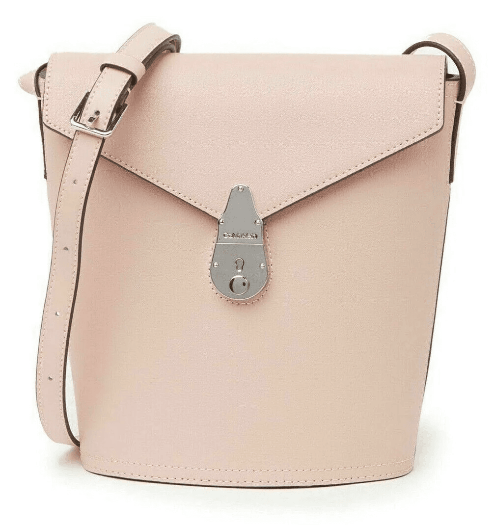 Calvin Klein Lock Leather Small Bucket Bag