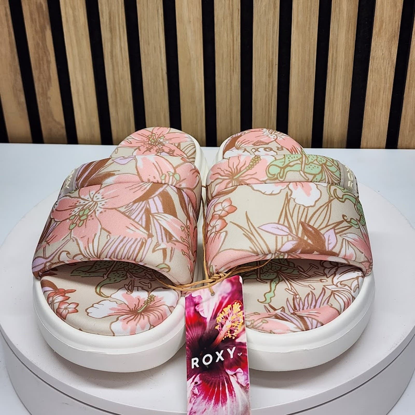 NEW - Roxy Gelato Lux Women’s Pink Platform Sandals Slip On Casual Shoes Size 9 - Thumbnail 7