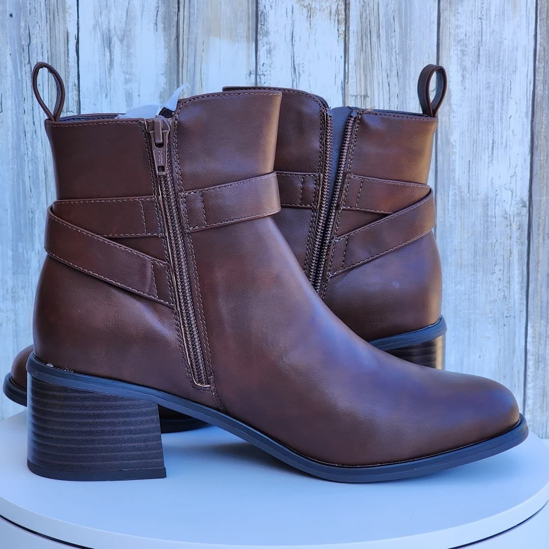 White Mountain Women's Narrows Heeled Brown Booties - Size 8.5 - Thumbnail 6