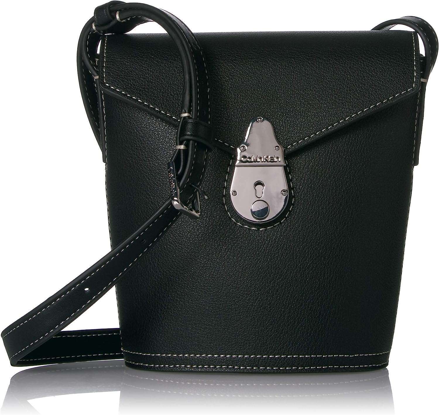 Calvin Klein Lock Leather Mini Bucket Bag