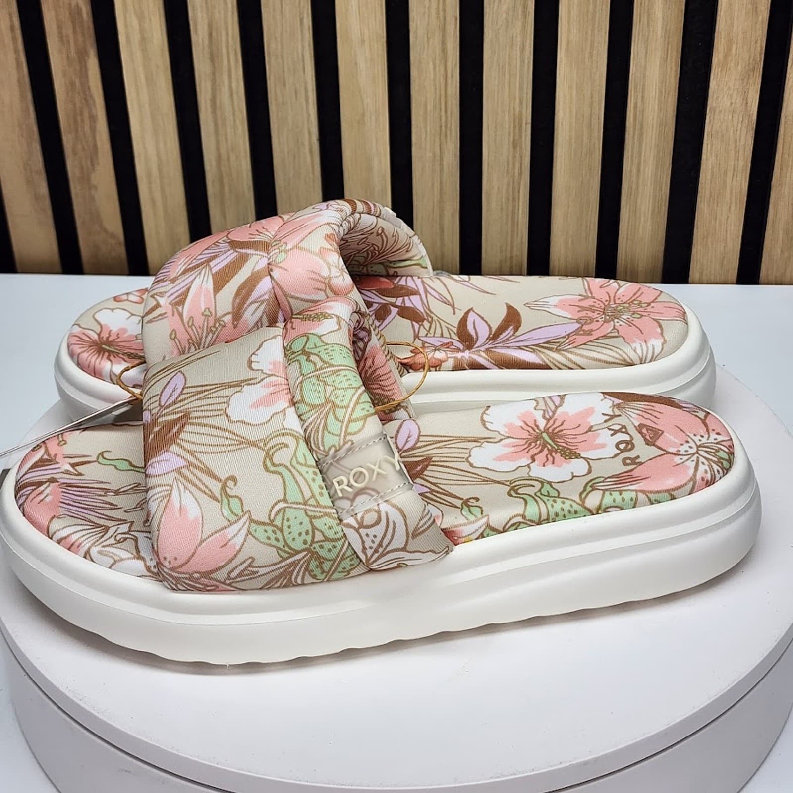 NEW - Roxy Gelato Lux Women’s Pink Platform Sandals Slip On Casual Shoes Size 9 - Thumbnail 5