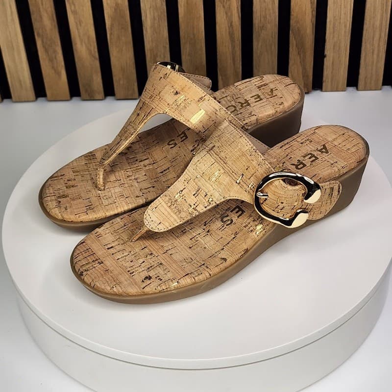 NEW - Aerosoles Izola Women’s Wedge Sandals Comfort Slide Shoes Size 6 - Thumbnail 4