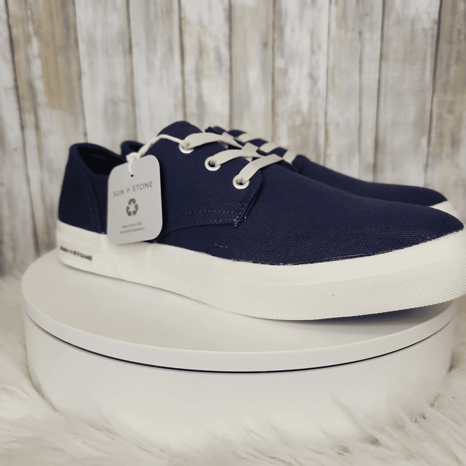 Sun Stone Mens Kiva Lace-Up Core Sneaker Navy 9.5 - Thumbnail 2