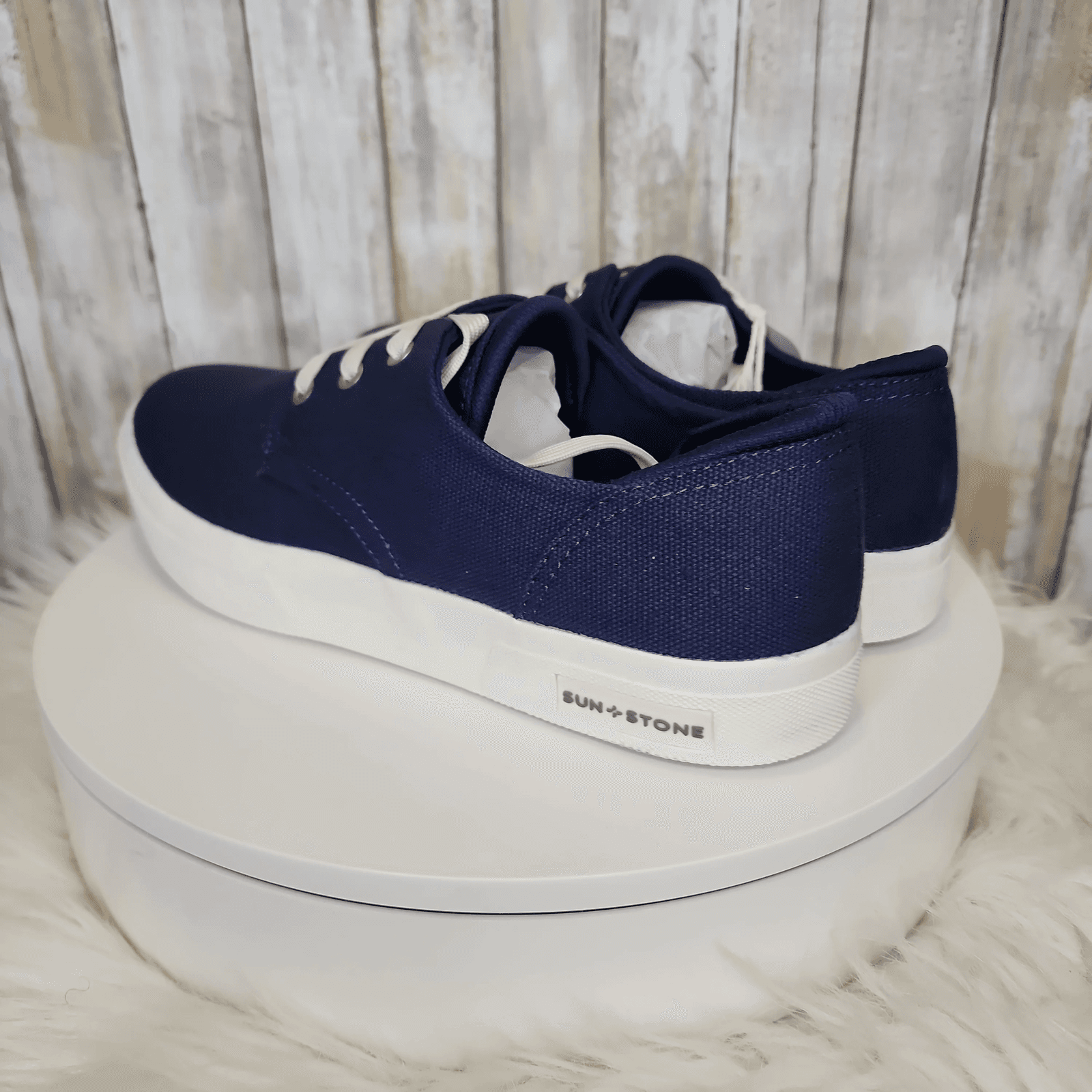 Sun Stone Mens Kiva Lace-Up Core Sneaker Navy 9.5 - Thumbnail 6