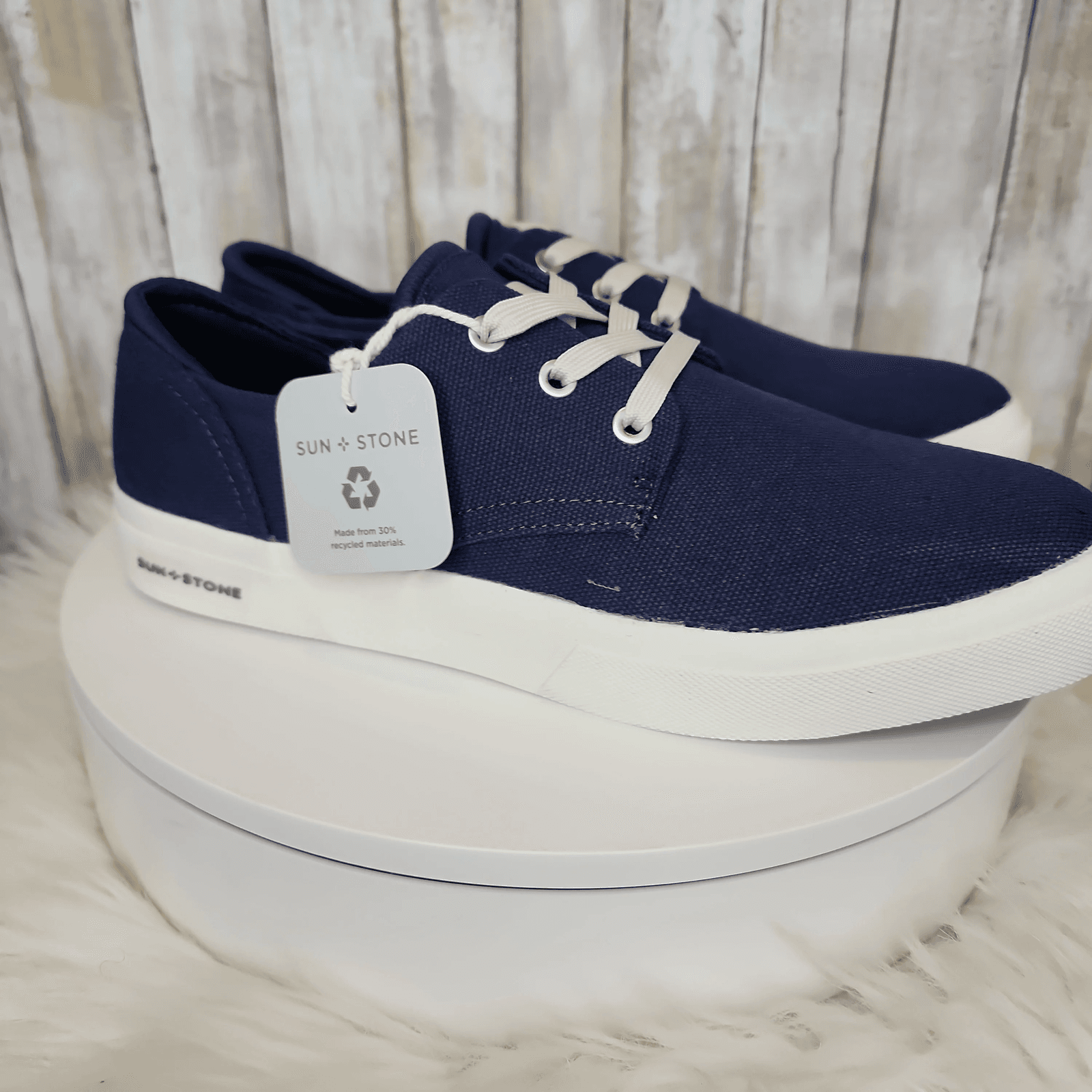 Sun Stone Mens Kiva Lace-Up Core Sneaker Navy 9.5 - Thumbnail 11