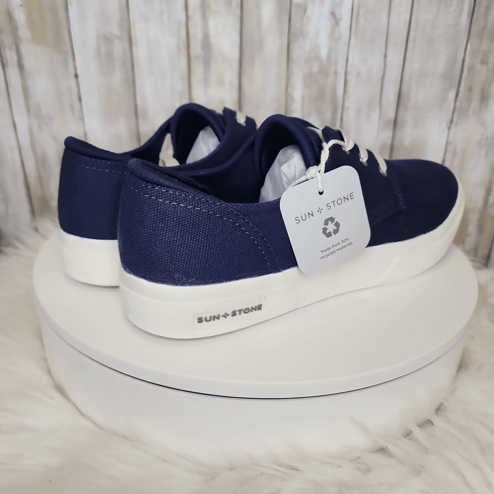Sun Stone Mens Kiva Lace-Up Core Sneaker Navy 9.5 - Thumbnail 7