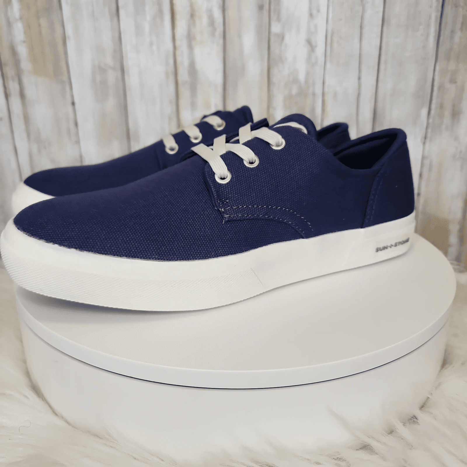 Sun Stone Mens Kiva Lace-Up Core Sneaker Navy 9.5 - Thumbnail 4