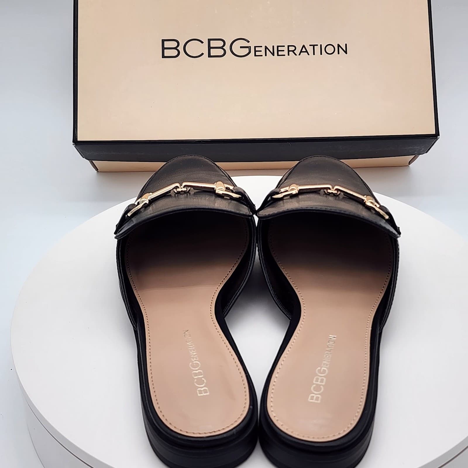 NEW BCBGeneration Zorie Black Mule Loafers Women's Size 7 M Slip-On Flats - Thumbnail 3