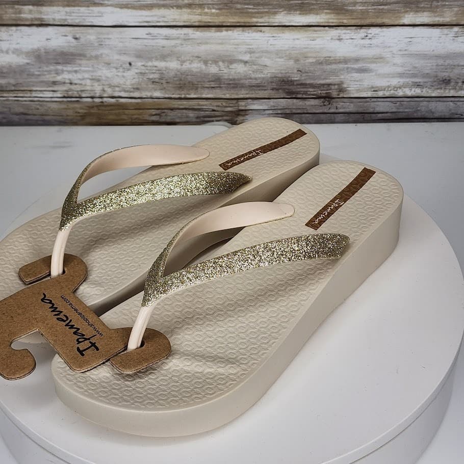 NEW - Ipanema Ipa Glitter Wedge Women’s Flip Flop Sandals Sparkle Size 9 - Thumbnail 4